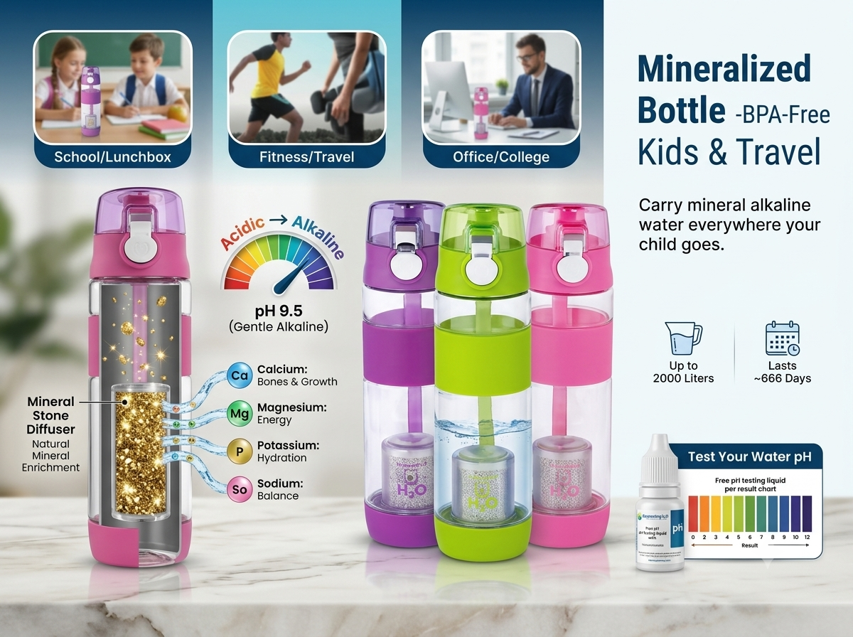 Mineralized Bottle BPA-Free for kids and travel